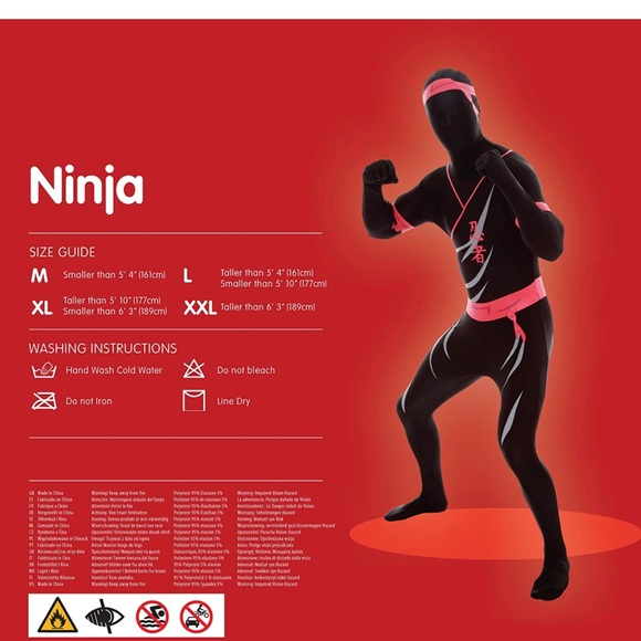 Morphsuits Costume Ninja-Size Medium (below height 5’4”) - Picture 2 of 6